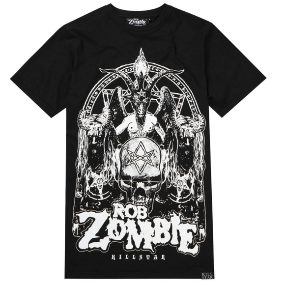Killstar x Rob Zombie Superbeast Tee – Black Cotton, Baphomet & Solve Coagula S - Picture 4 of 8